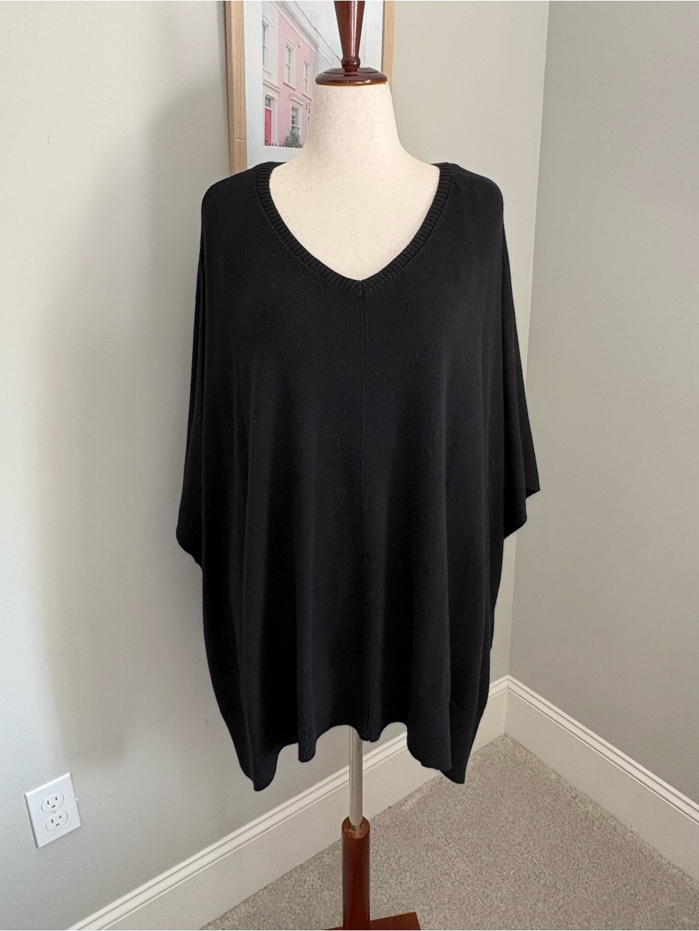 Soma Black V-Neck Poncho Sweater